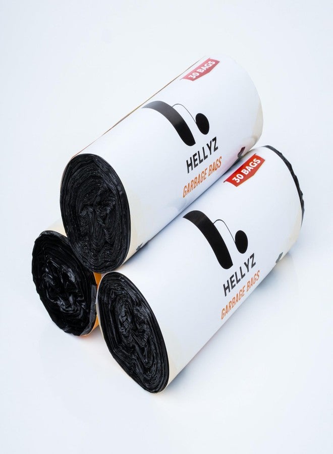 HELLYZ Gar bage Bags Medium Size 19x21 Inch Pack | Extra Strong, Leak-Proof Garbage Bags for Kitchen Waste, Dry & Wet Waste, Home, Office, Hotel, Hospital Use (90 Pieces Garbage Bags, Medium) - Image 1